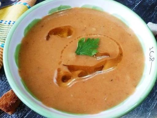 Гороховый суп-пюре с томатным соком