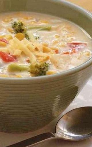 Овощной Суп с Кукурузой и Сыром