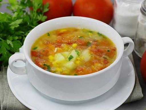 Похлёбка с кукурузой и помидорами
