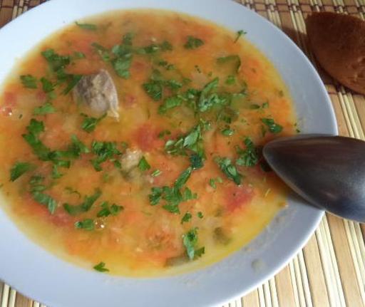 Суп з яловичиною та горохом